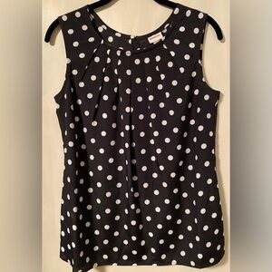 Black and White Polka Dot Sleeveless Top